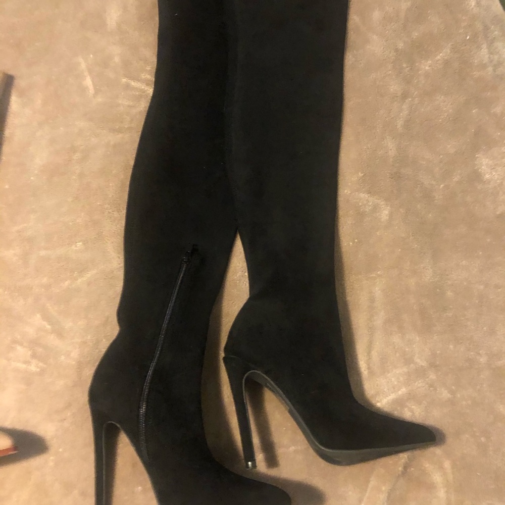 Black high knee boots